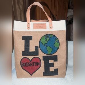 Brighton Love  Make The Go Round Tote - Tan and Blue